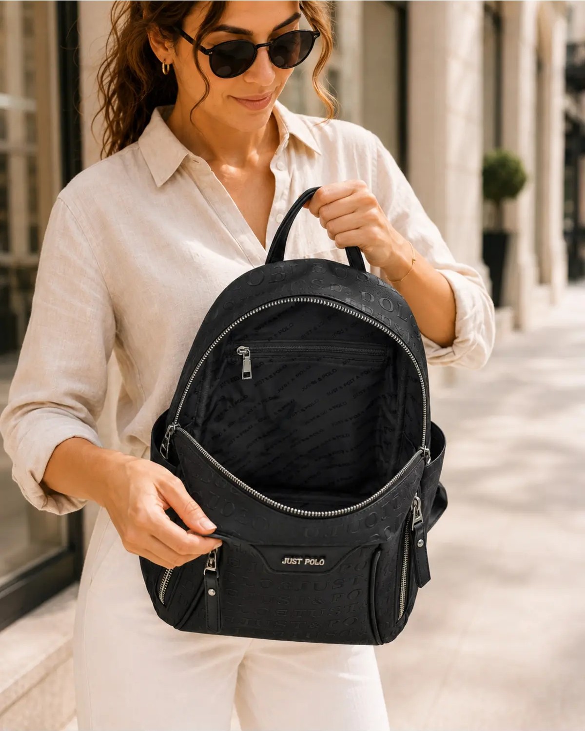 Just Polo Kadın Günlük Kullanıma Uygun Çok Bölmeli Sırt Çantası Ebat : 25 x 30 cm Shopper görsel 5
