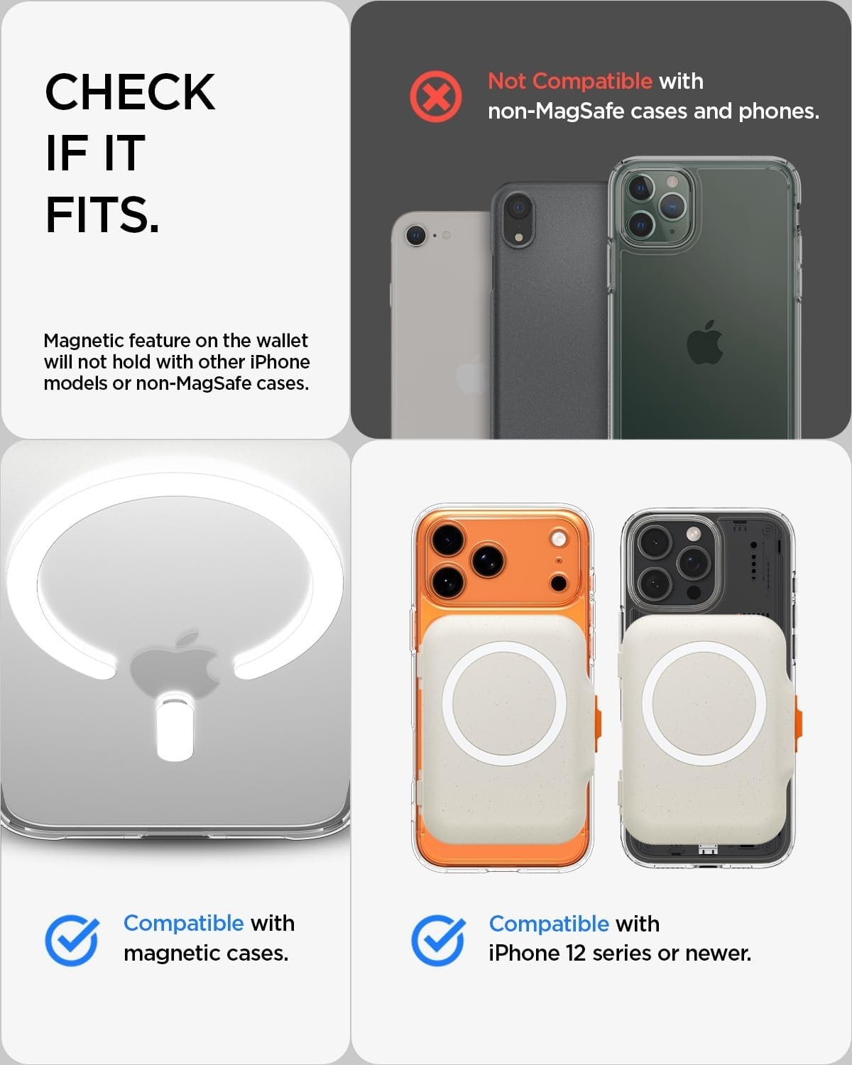 Happy Trend Magsafe Destekli Cüzdan Tintap Mag Fit (6 Kartlık) Bej - AFA07616 (Spigen Tr Garantili) görsel 2