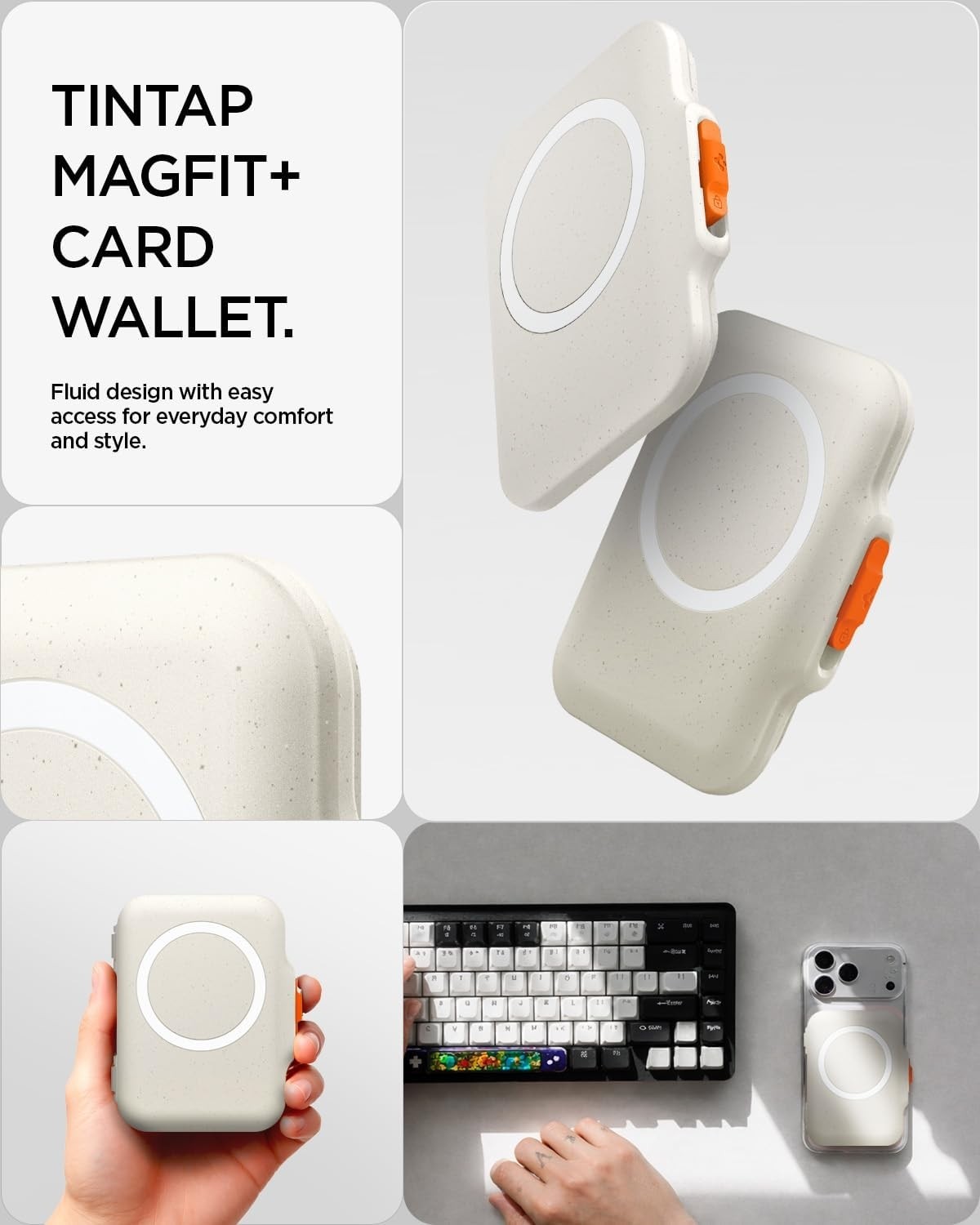 Happy Trend Magsafe Destekli Cüzdan Tintap Mag Fit (6 Kartlık) Bej - AFA07616 (Spigen Tr Garantili) görsel 3