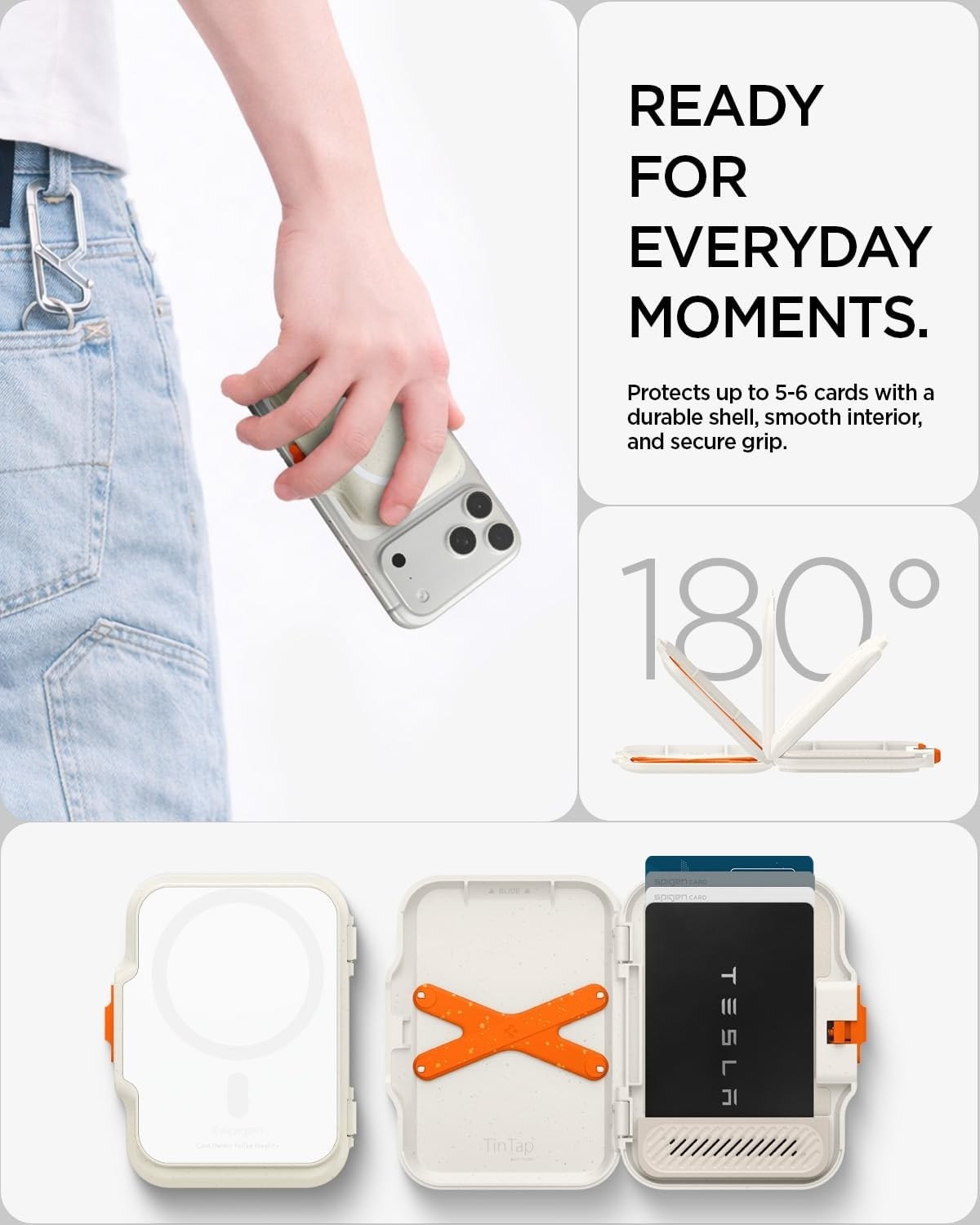 Happy Trend Magsafe Destekli Cüzdan Tintap Mag Fit (6 Kartlık) Bej - AFA07616 (Spigen Tr Garantili) görsel 4