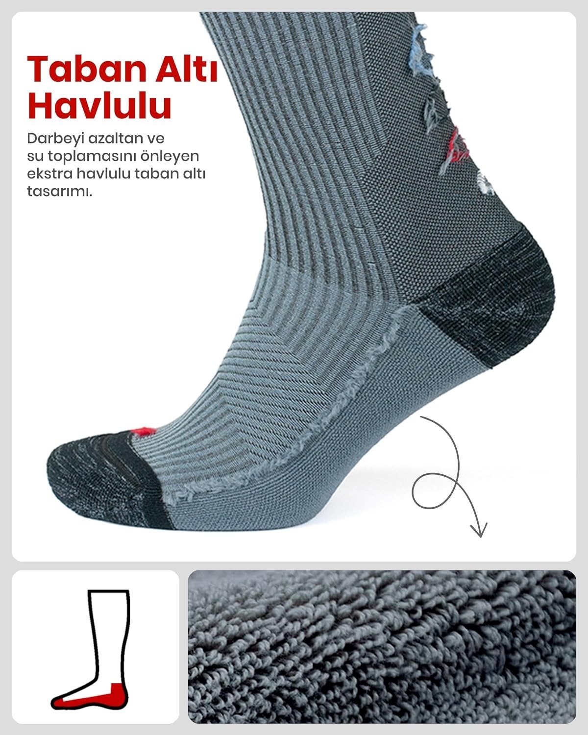 Erkek ve Kadın Için Renkli Havlulu Dikişsiz (20-30 mm Hg) Basınçlı Uçuş Seyahat Çorabı 35 görsel 5