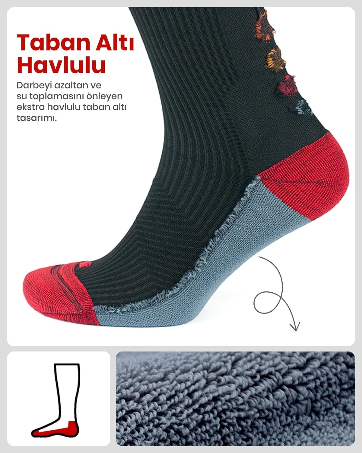 Erkek ve Kadın Için Renkli Havlulu Dikişsiz (20-30 mm Hg) Basınçlı Uçuş Seyahat Çorabı 35 görsel 4