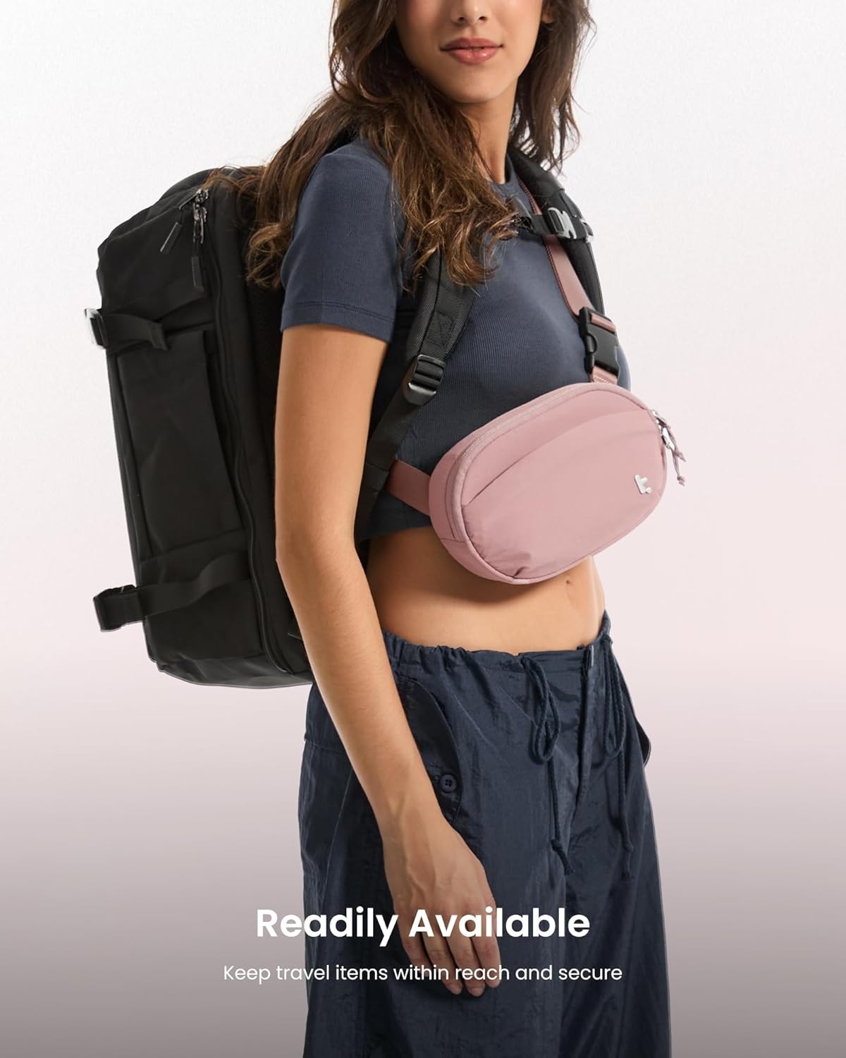 Happy Trend Tomtoc Kadın Bel Çantası/hip Bag Rfıd Korumalı, 1,5 L Küçük Sling Çanta, Göğüs Çantası/bel Çantası/telefon Çantası/omuz Çantası Crossbody, Seyahat, Günlük, Festival, Spor ve Yürüyüş Için görsel 2