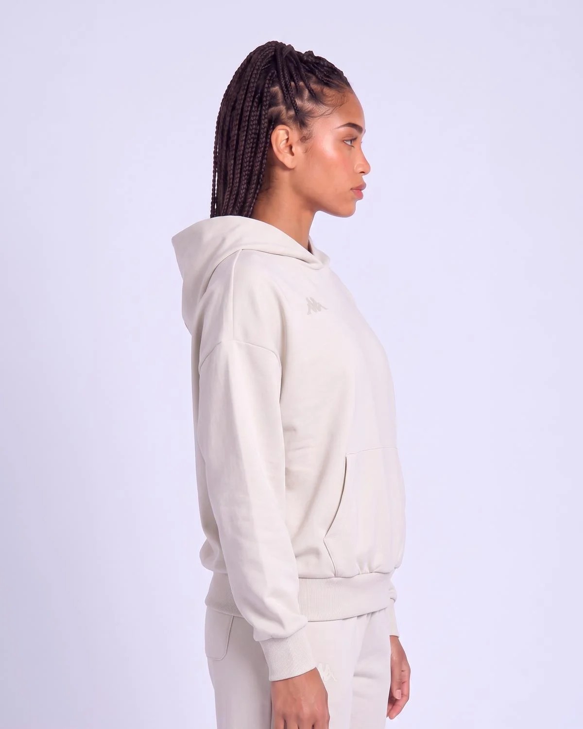 Kappa Inova Tur Kadın Bej Oversize Hoodie görsel 3