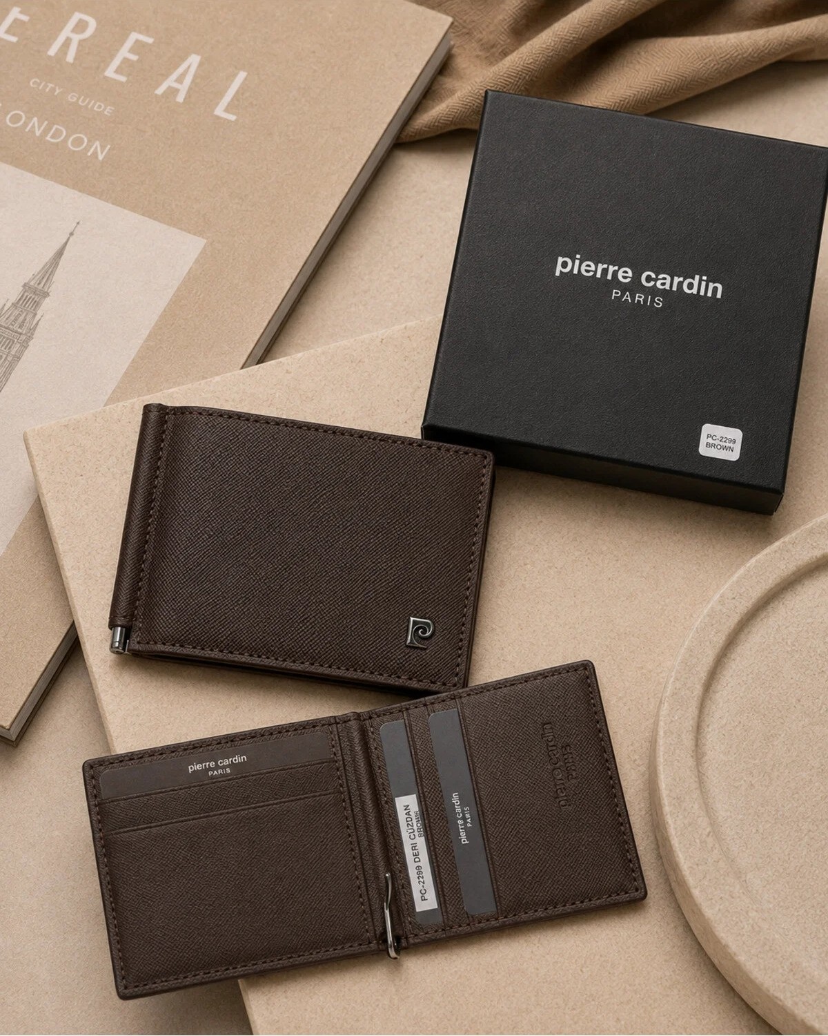 Pierre Cardin Para Klipsli Erkek %100 Deri Kartlık Cüzdan Saffiano - Erkek Deri Aksesuar - PC2299