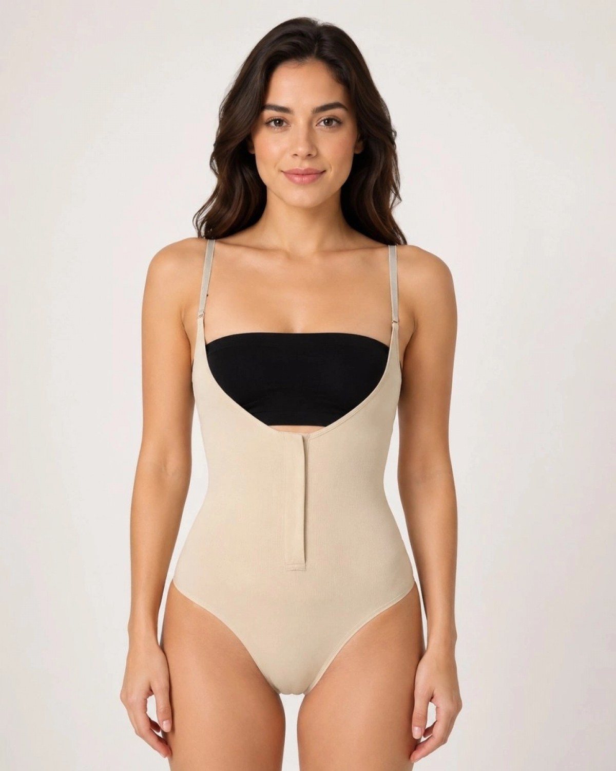 Marsilyan Kadın Ten Rengi Agraflı Göğüs Açık Body Korse