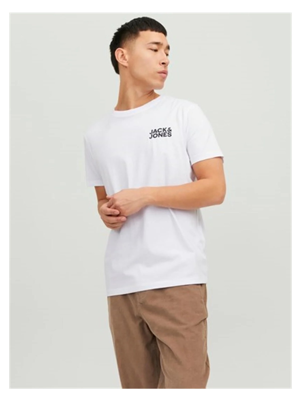 Jack & Jones Erkek Bisiklet Yaka Logolu Tisört - Corplogo