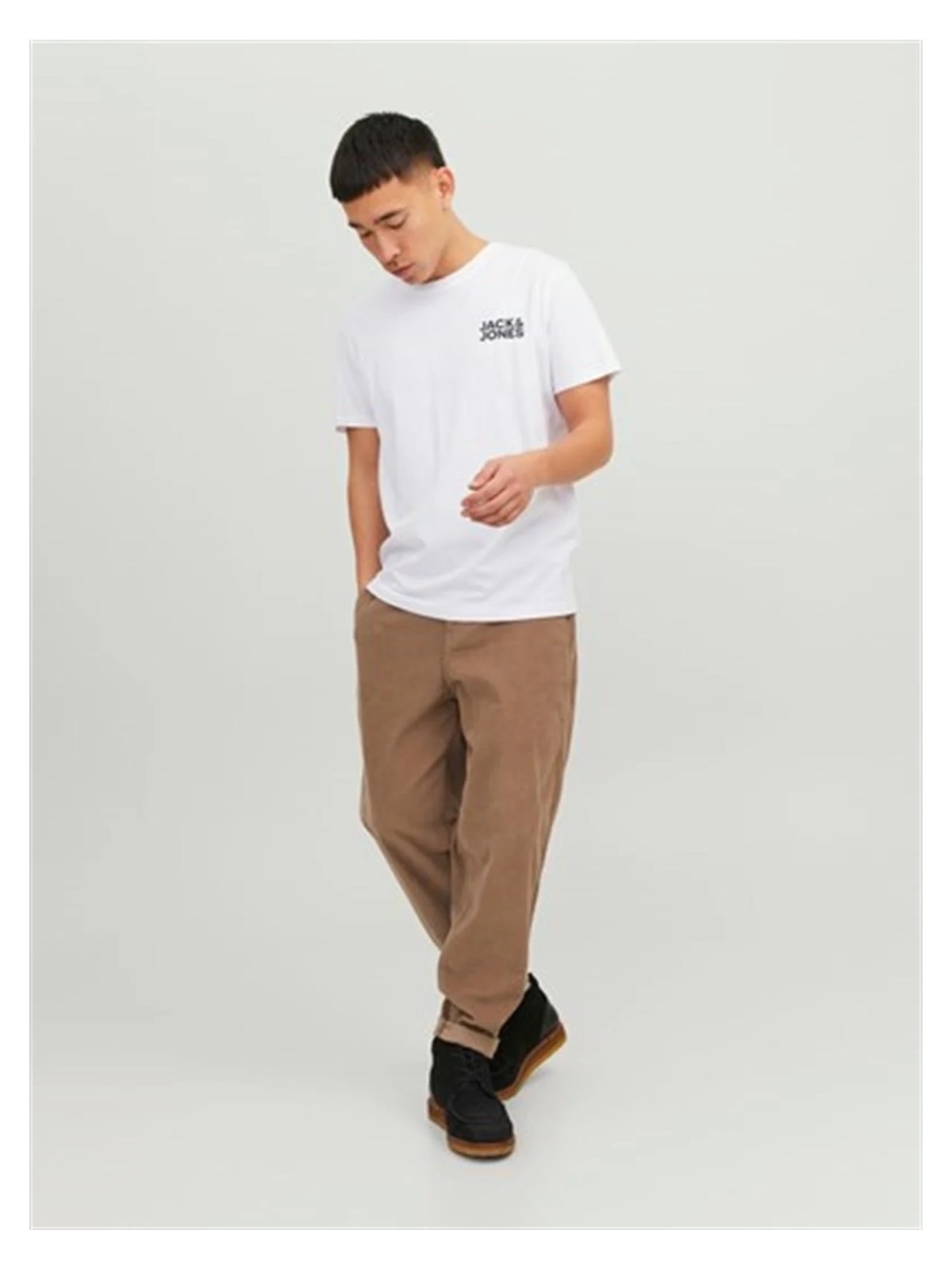 Jack & Jones Erkek Bisiklet Yaka Logolu Tisört - Corplogo görsel 3