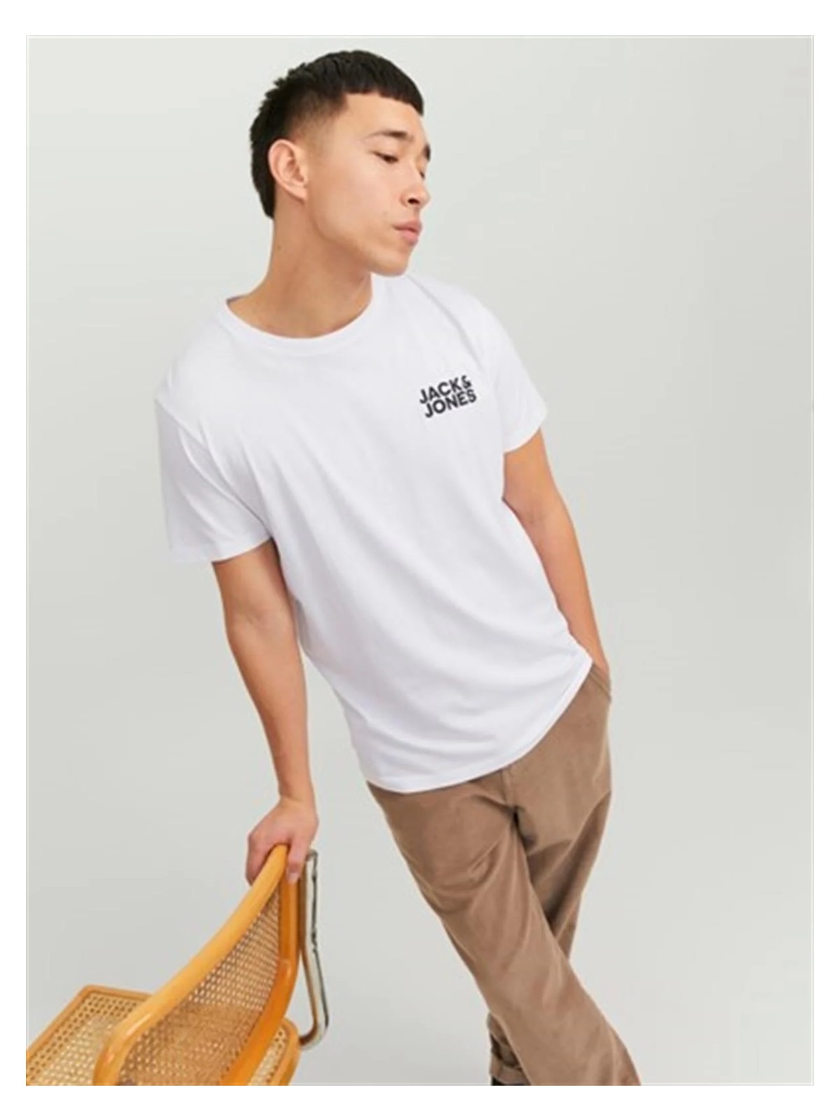 Jack & Jones Erkek Bisiklet Yaka Logolu Tisört - Corplogo görsel 4