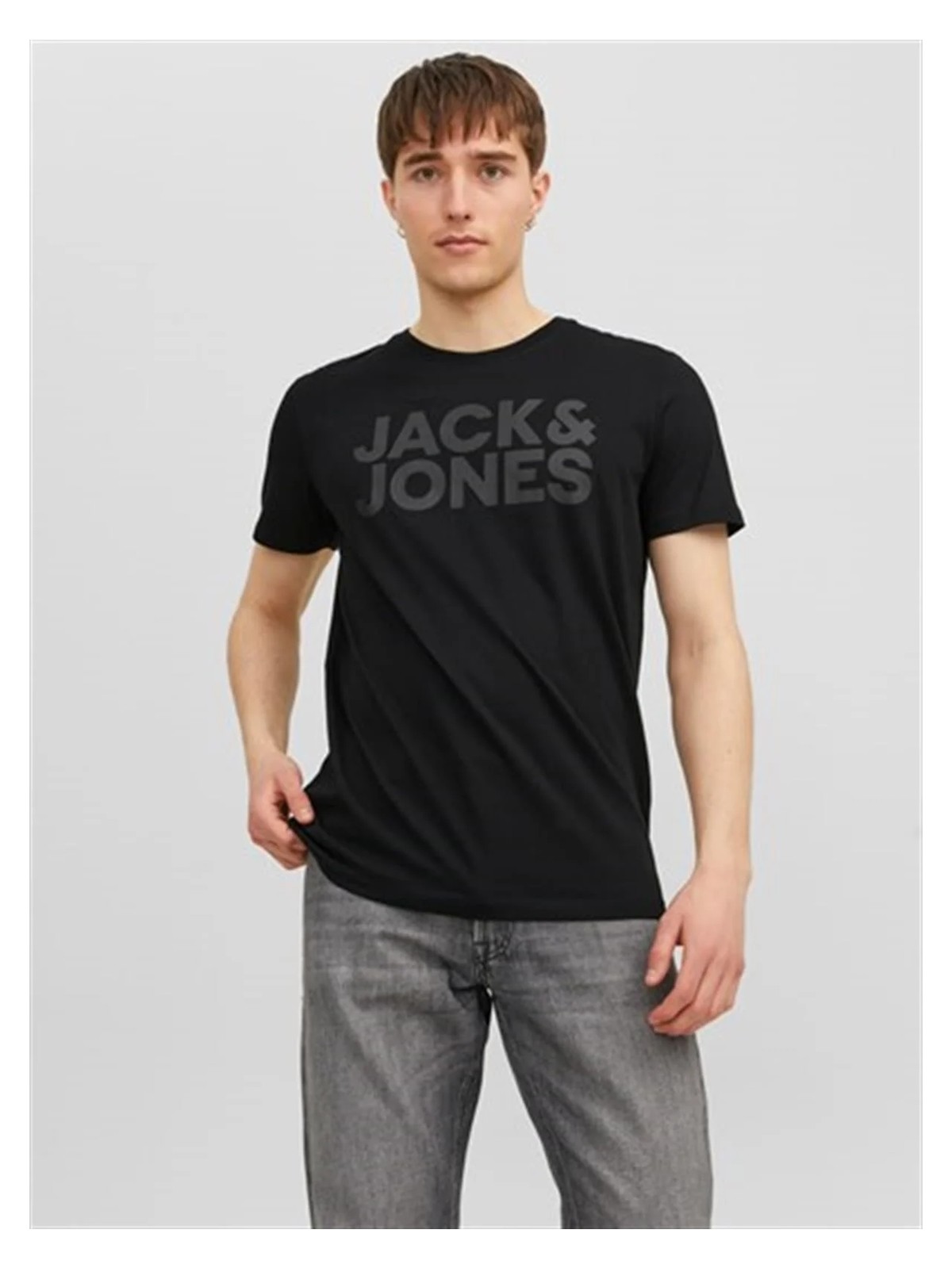 Jack & Jones JJECORP LOGO TEE SS O-NEC Siyah Erkek Kısa Kol T-Shirt