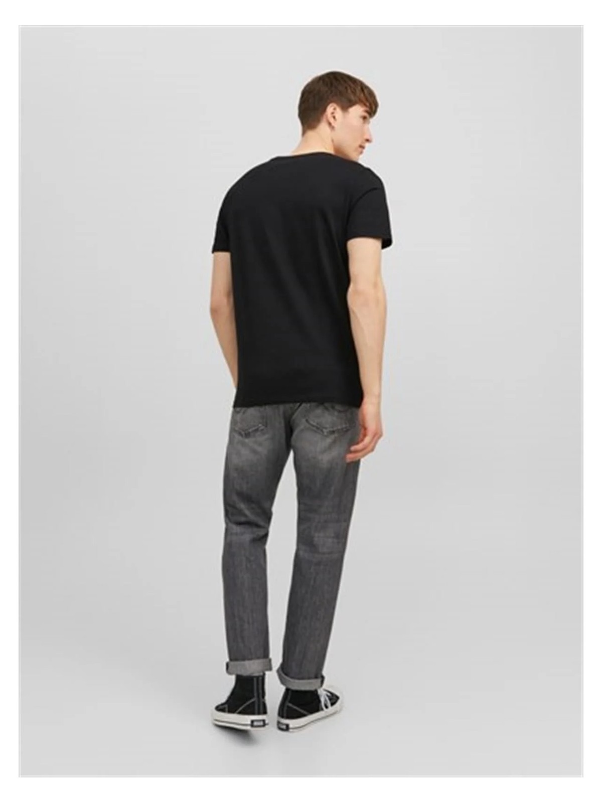 Jack & Jones JJECORP LOGO TEE SS O-NEC Siyah Erkek Kısa Kol T-Shirt görsel 2