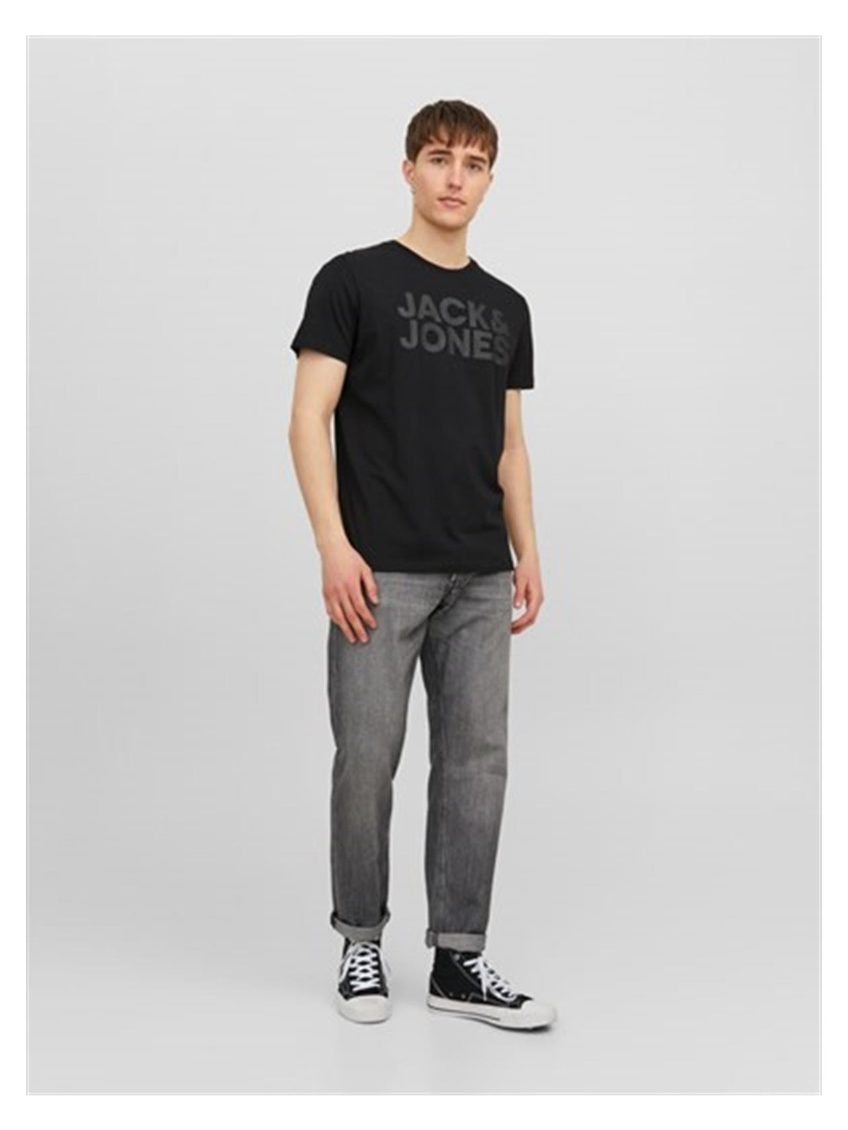 Jack & Jones JJECORP LOGO TEE SS O-NEC Siyah Erkek Kısa Kol T-Shirt görsel 3