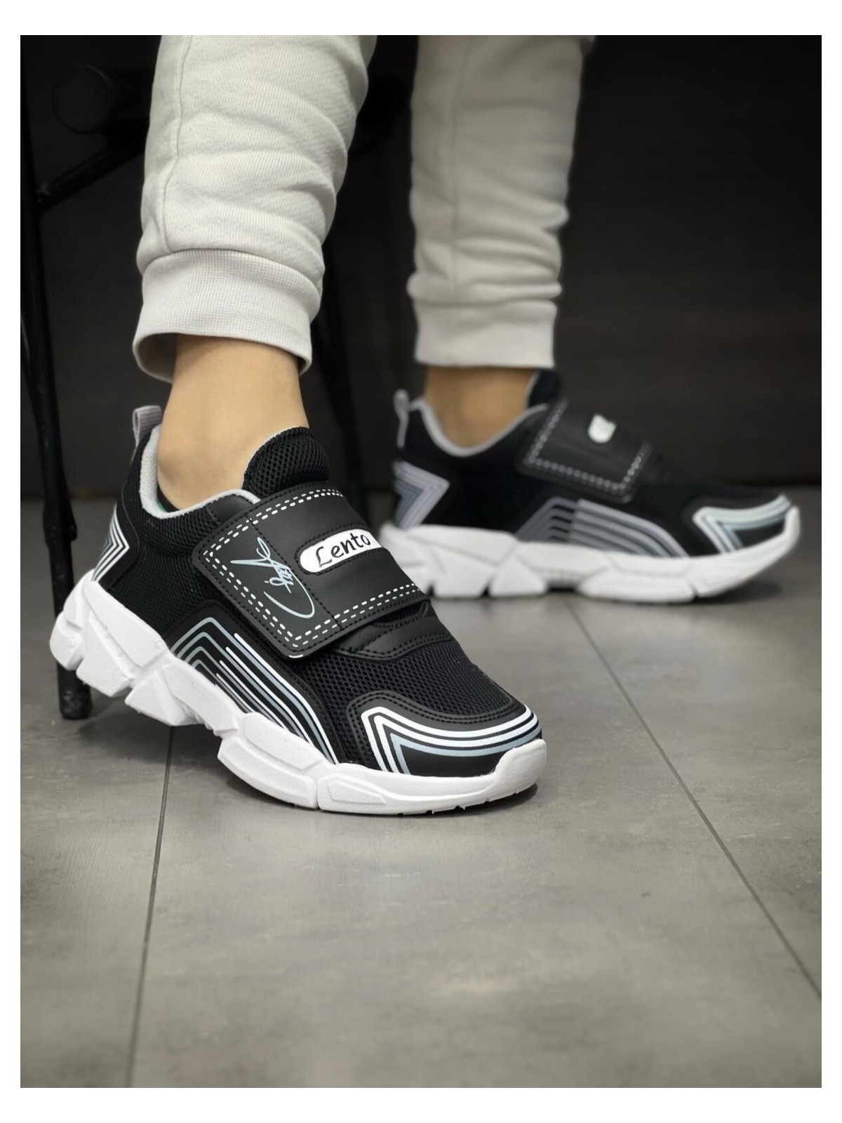 Mackrock Sports Çocuk Ortopedik Cırtlı Esnek Hafif Nefes Alabilen Unisex File Çocuk Sneaker Spor Ayakkabı