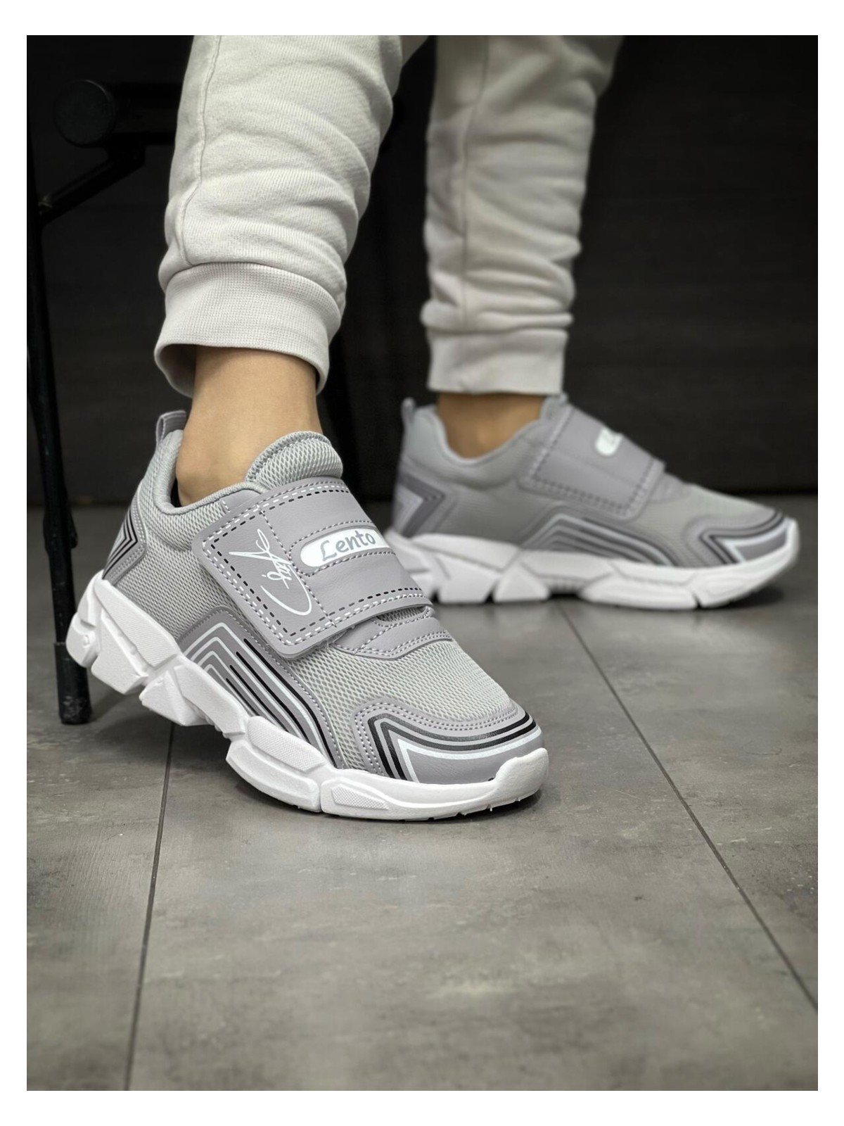 Mackrock Sports Çocuk Ortopedik Cırtlı Esnek Hafif Nefes Alabilen Unisex File Çocuk Sneaker Spor Ayakkabı - Görsel 4