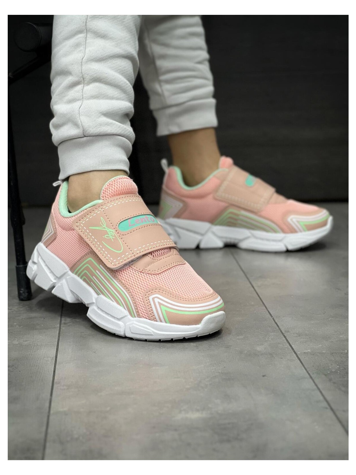 Mackrock Sports Çocuk Ortopedik Cırtlı Esnek Hafif Nefes Alabilen Unisex File Çocuk Sneaker Spor Ayakkabı - Görsel 6