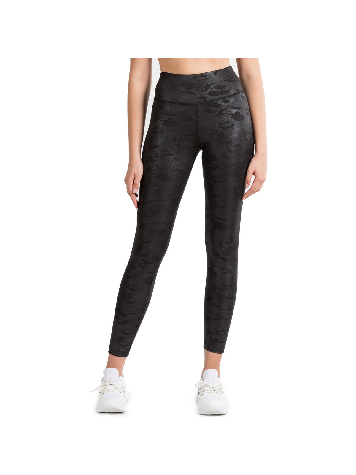 Cervus Kadın Siyah Yüksek Bel Toparlayıcı Kamuflaj Desenli Tayt C-22404