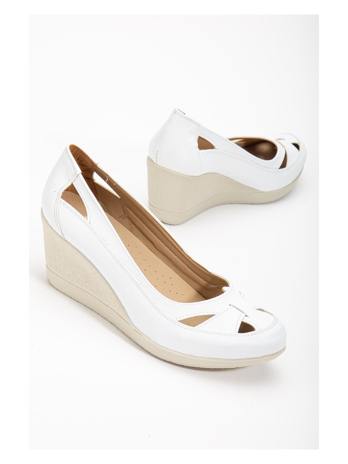 Dilimler Ayakkabı Dolgu Taban Ortopedik Siyah Kadın Dolgu Topuklu Ayakkabı - Görsel 7