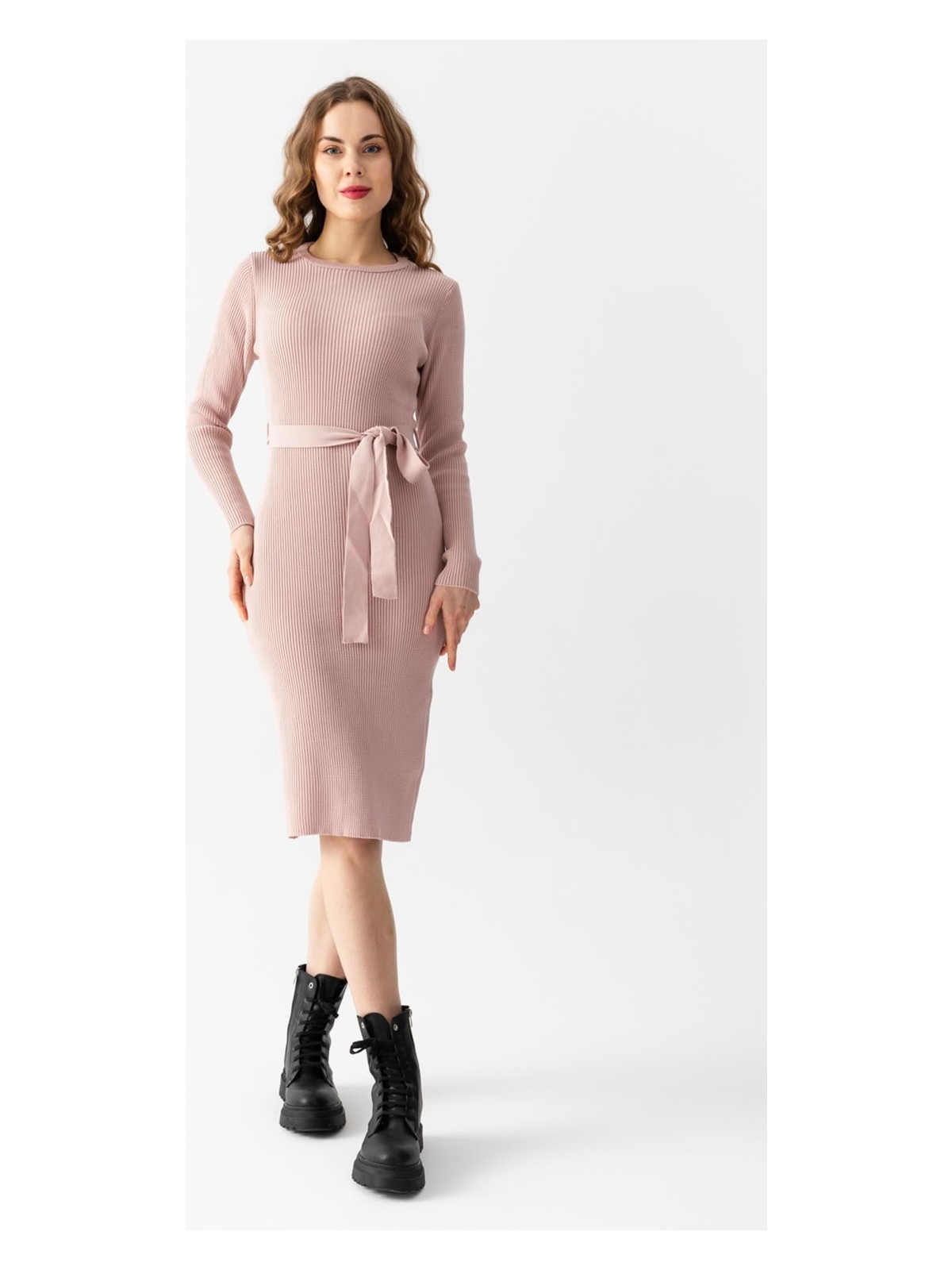 Irmak Kerekli Bisiklet Yaka Fitilli Triko Elbise 4080 - Görsel 6