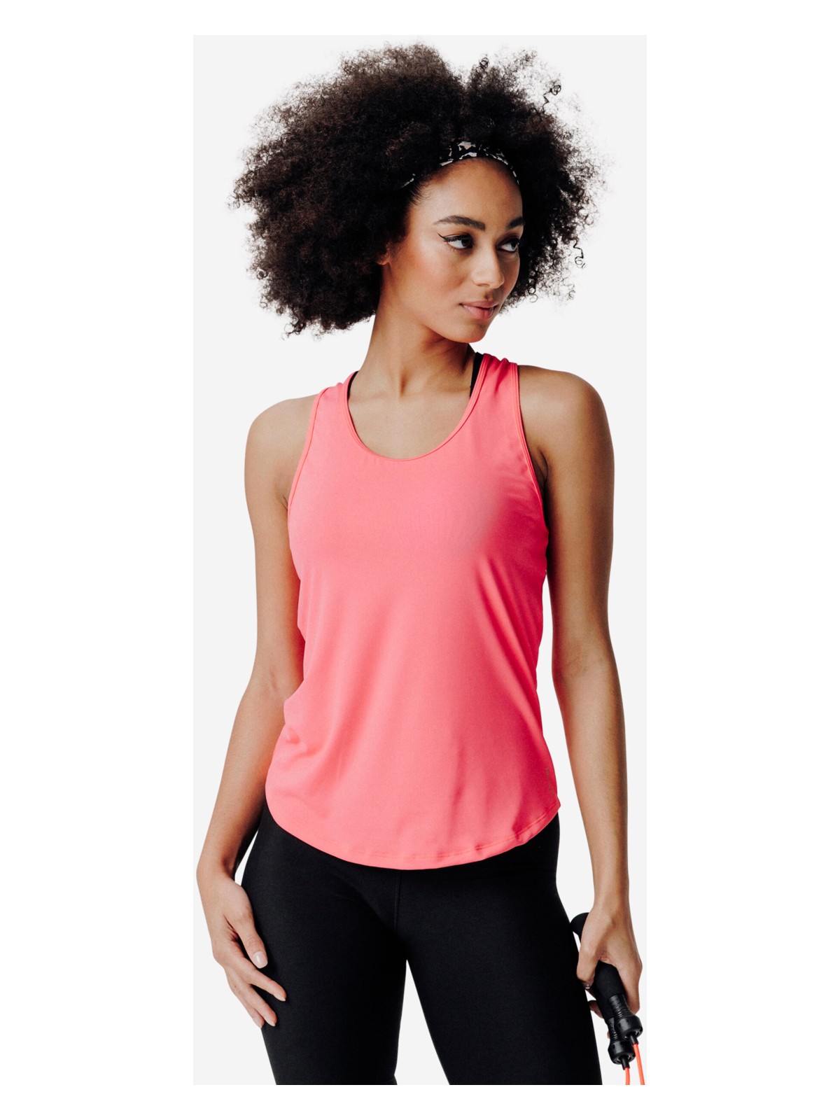 Decathlon Domyos Kadın Siyah Sporcu Atleti - My Top 100 - Fitness Kardiyo - Görsel 4