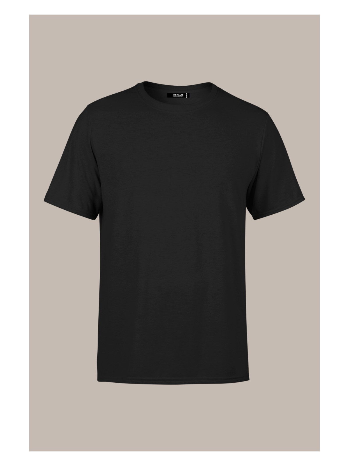 Mmetalic Erkek Siyah T- Shirt Regular Fit Rahat Kesim Bisiklet Yaka Basic Tişört