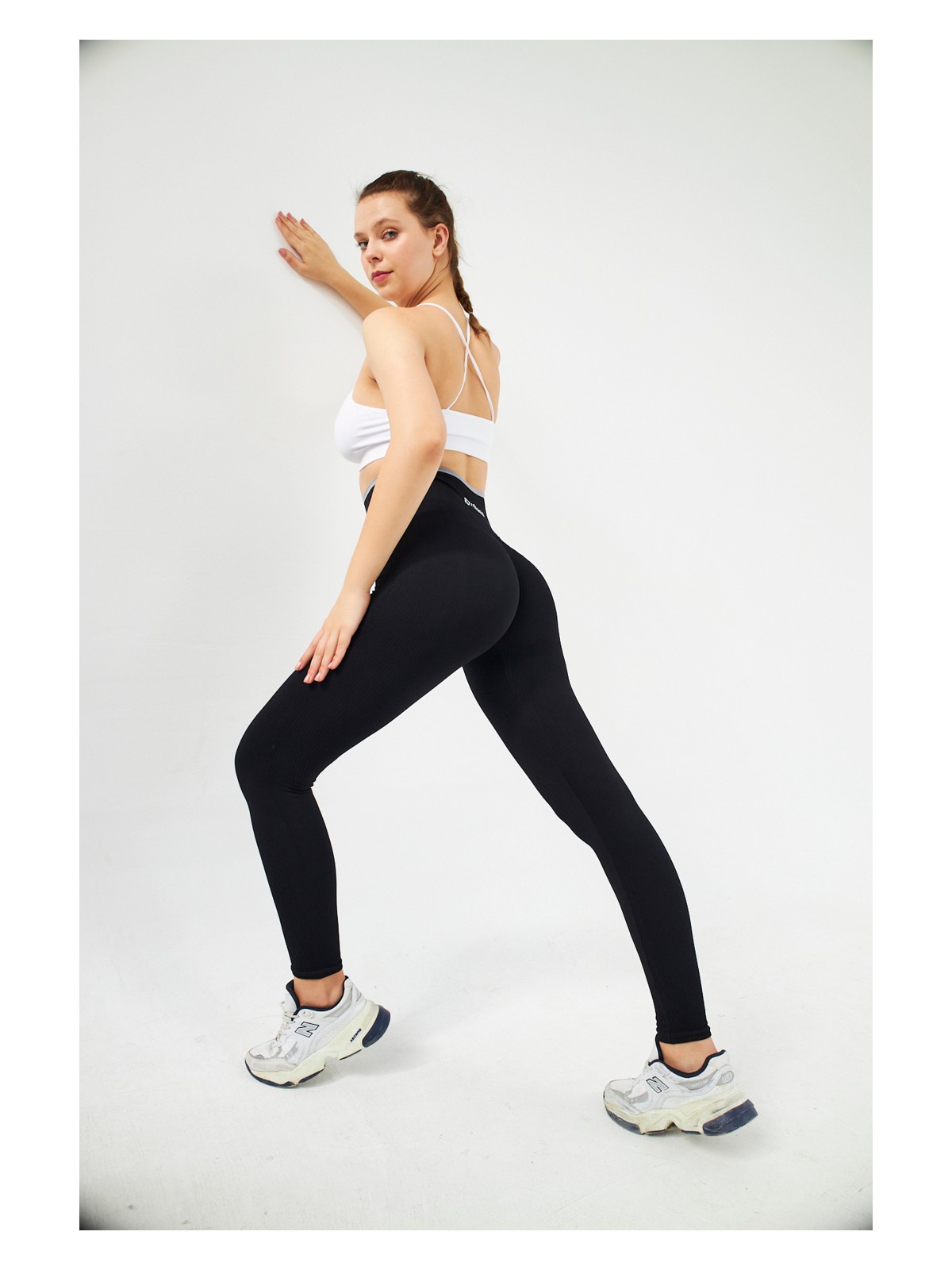 Gymhams Kalçası Büzgülü Premium Fitilli Ekstra Push Up Yüksek Bel Esnek Ve Toparlayıcı Spor Tayt