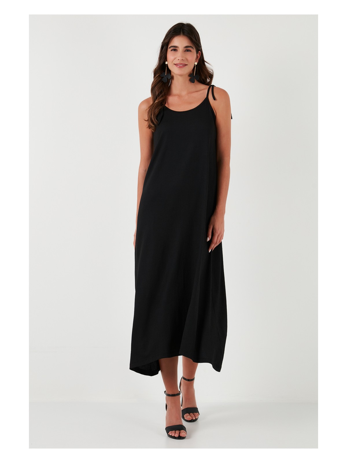 Lela Regular Fit Ip Askılı Uzun Elbise Kadın Elbise 5865732