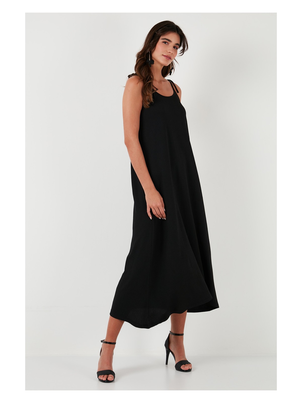 Lela Regular Fit Ip Askılı Uzun Elbise Kadın Elbise 5865732 - Görsel 2