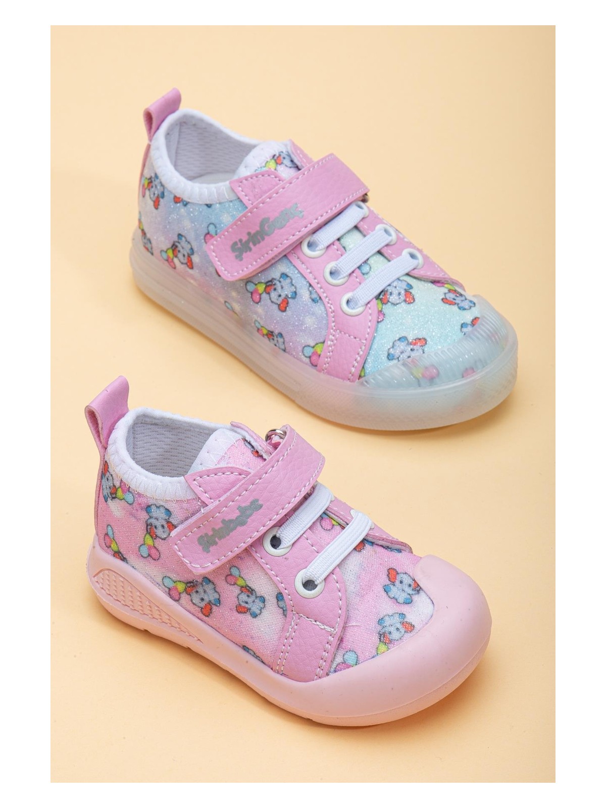 Dilimler Ayakkabı Şirinbebe Şiringenç Keten Pembe Kız İlkadım Bebek Çocuk Ayakkabısı - Görsel 9