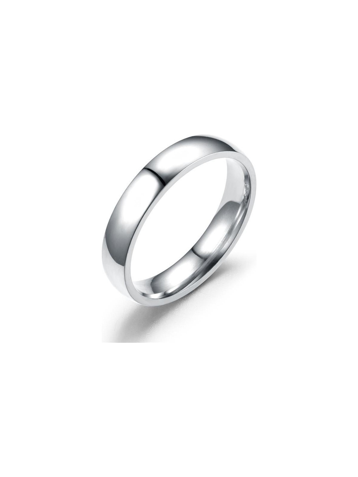 Takı Dükkanı Unisex 4mm İnce Bombeli Erkek Kadın Çelik Alyans Yüzük cl18
