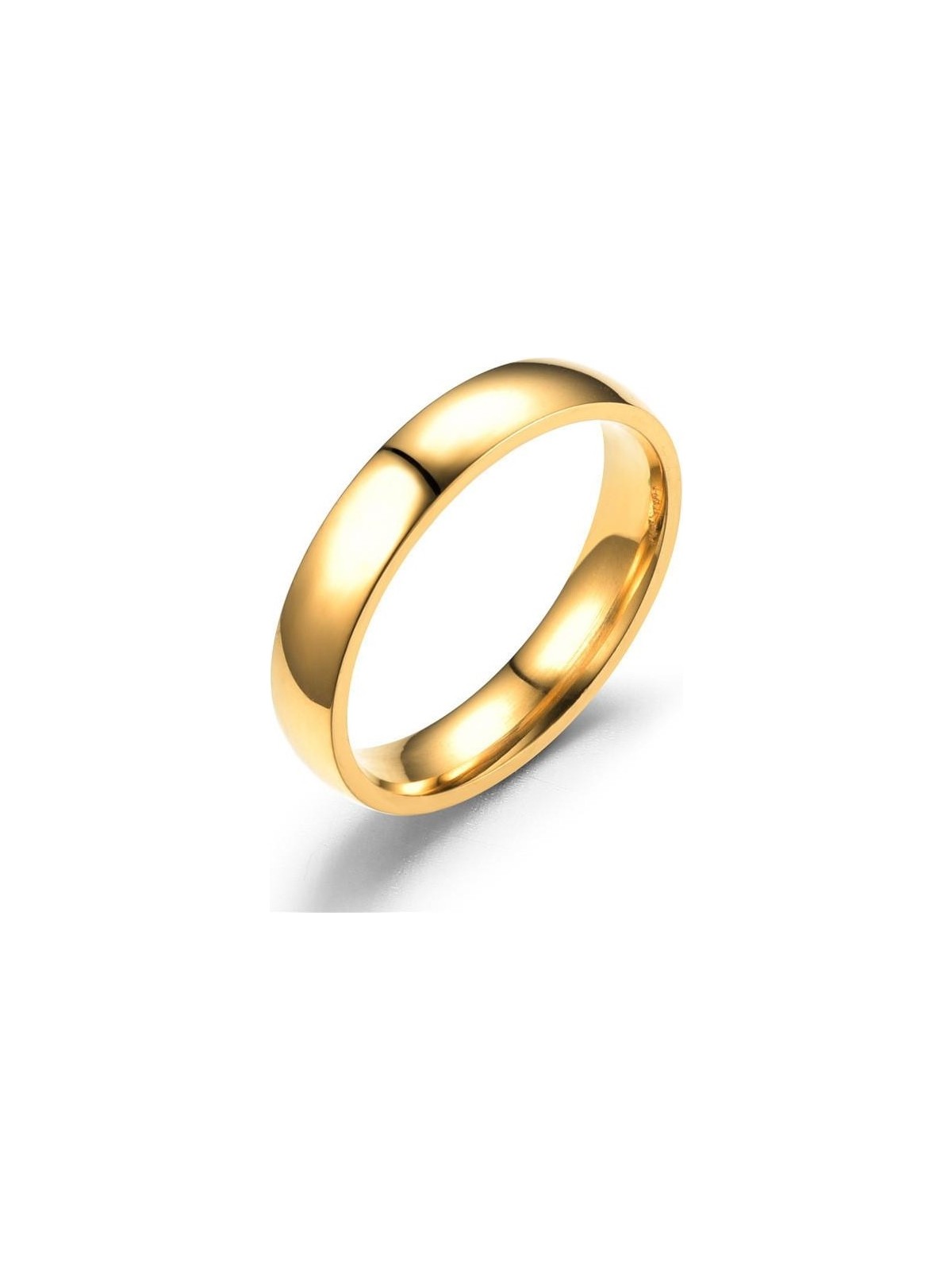 Takı Dükkanı Unisex 4mm İnce Bombeli Erkek Kadın Çelik Alyans Yüzük cl18 - Görsel 4