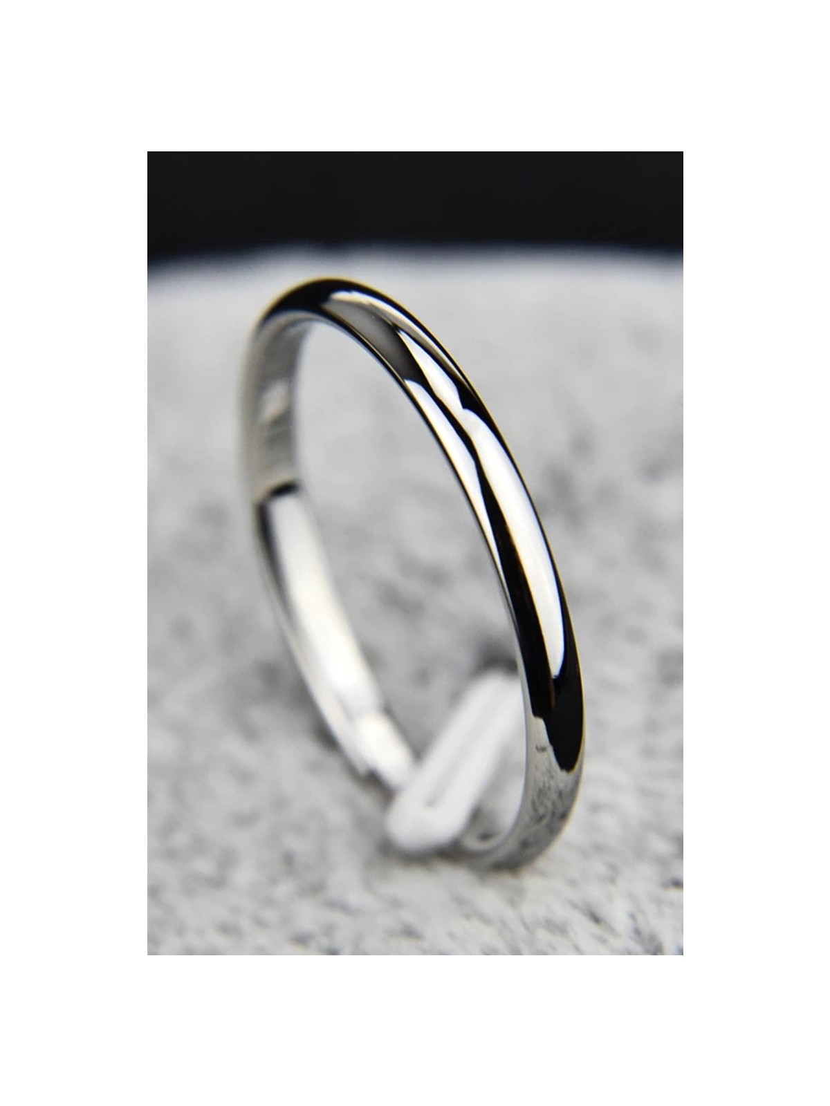Takı Dükkanı 2mm Süper Ince Bombeli Parlak Erkek Kadın Çelik Alyans Yüzük CL26 - Görsel 5