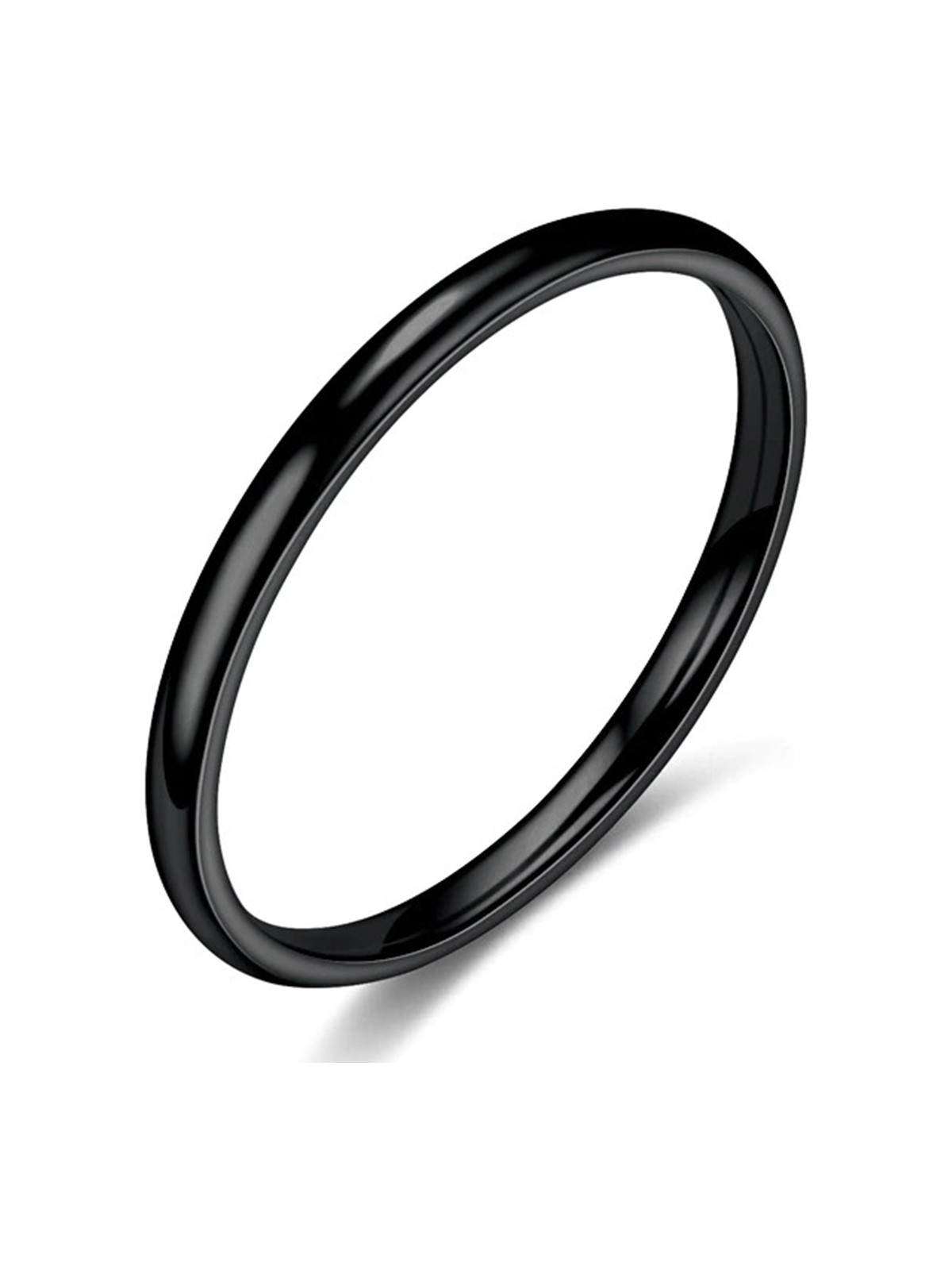 Takı Dükkanı 2mm Süper Ince Bombeli Parlak Erkek Kadın Çelik Alyans Yüzük CL26 - Görsel 4