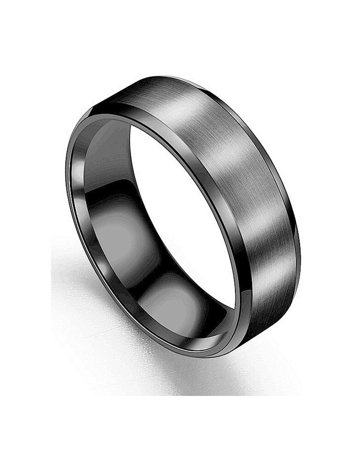 Takı Dükkanı 6mm Köşeli Düz Model Unisex Kadın Erkek Çelik Alyans Yüzük cl30 - Görsel 4