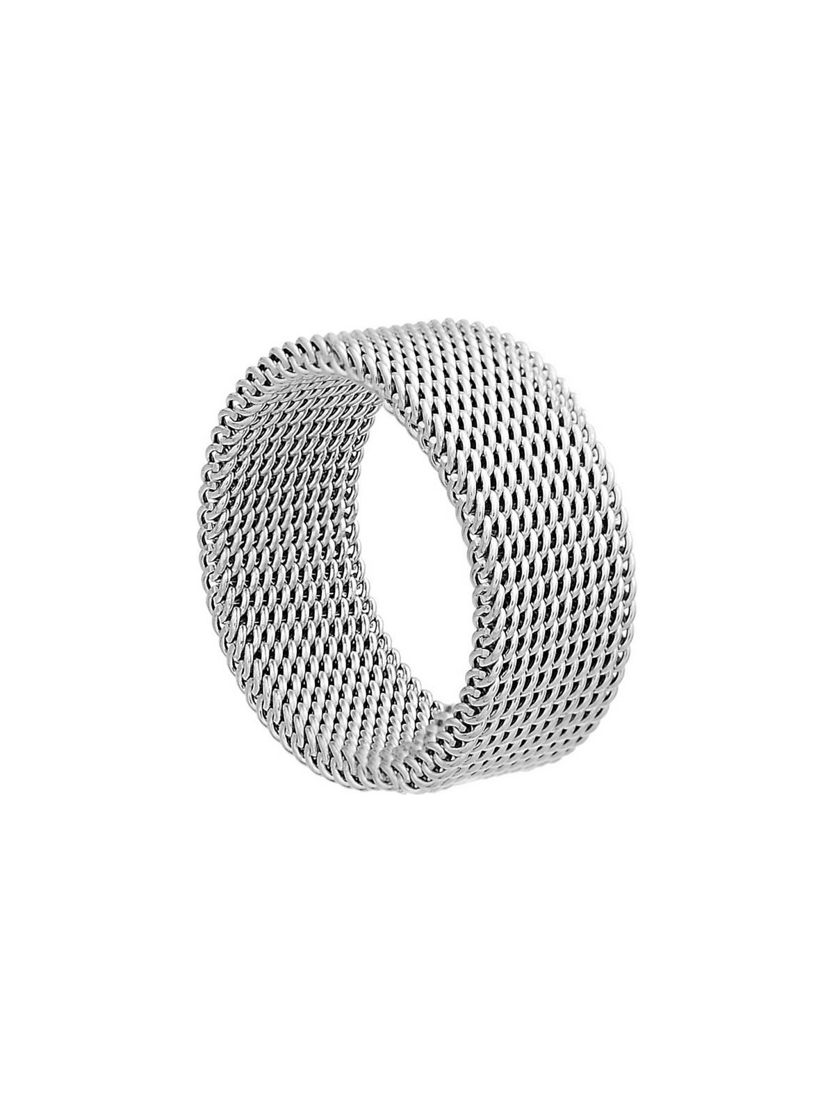 Takı Dükkanı Unisex 8mm Esnek Örgü Hasır Çelik Yüzük SB1SB2