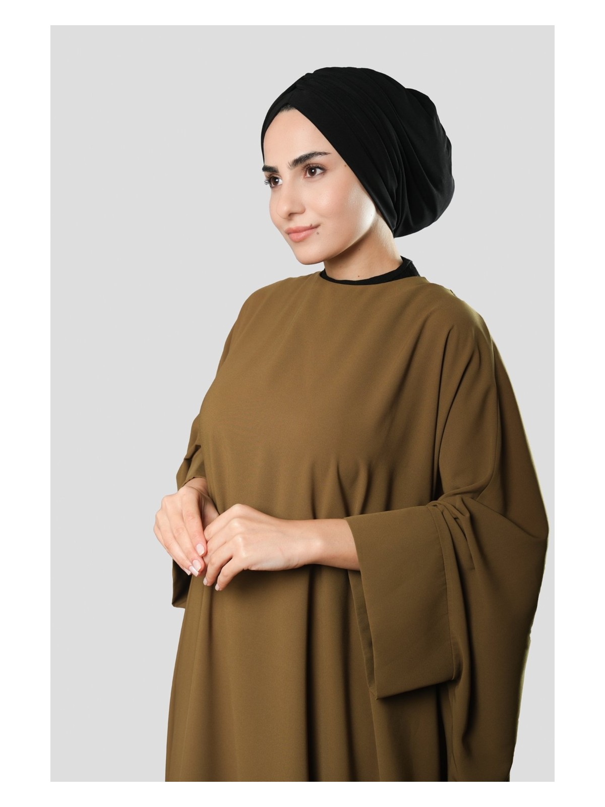 Hürrem Bone Siyah Drapeli Salaş Tesettür Bone Sandy Büzgülü 2315_01