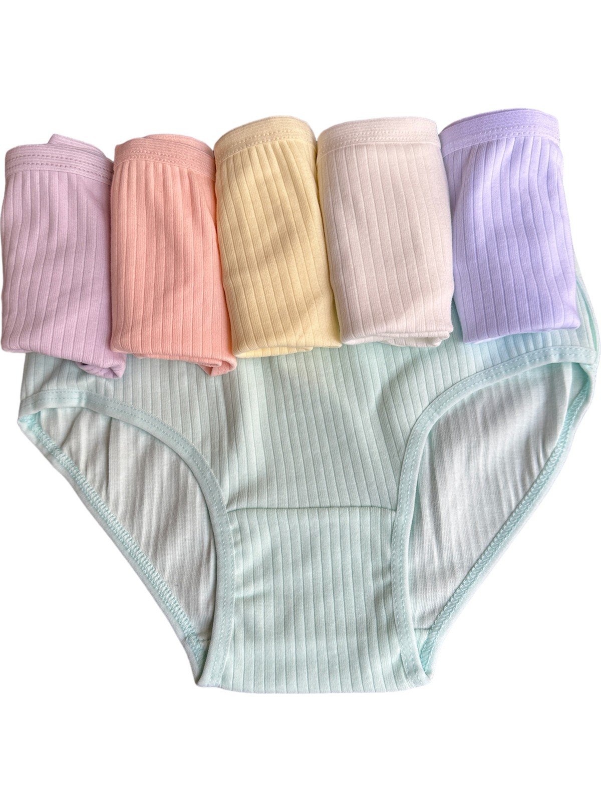 Tutku Dondeza 12'li Pamuklu Pastel Renk Fitilli Kız Çocuk Külot