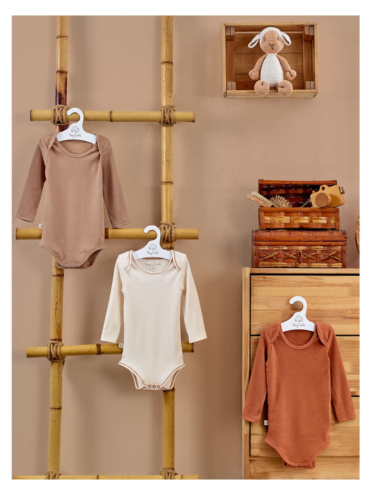 Tiny Lamb Flavor Organik Uzun Kollu Bebek Zıbını - 3 Parça