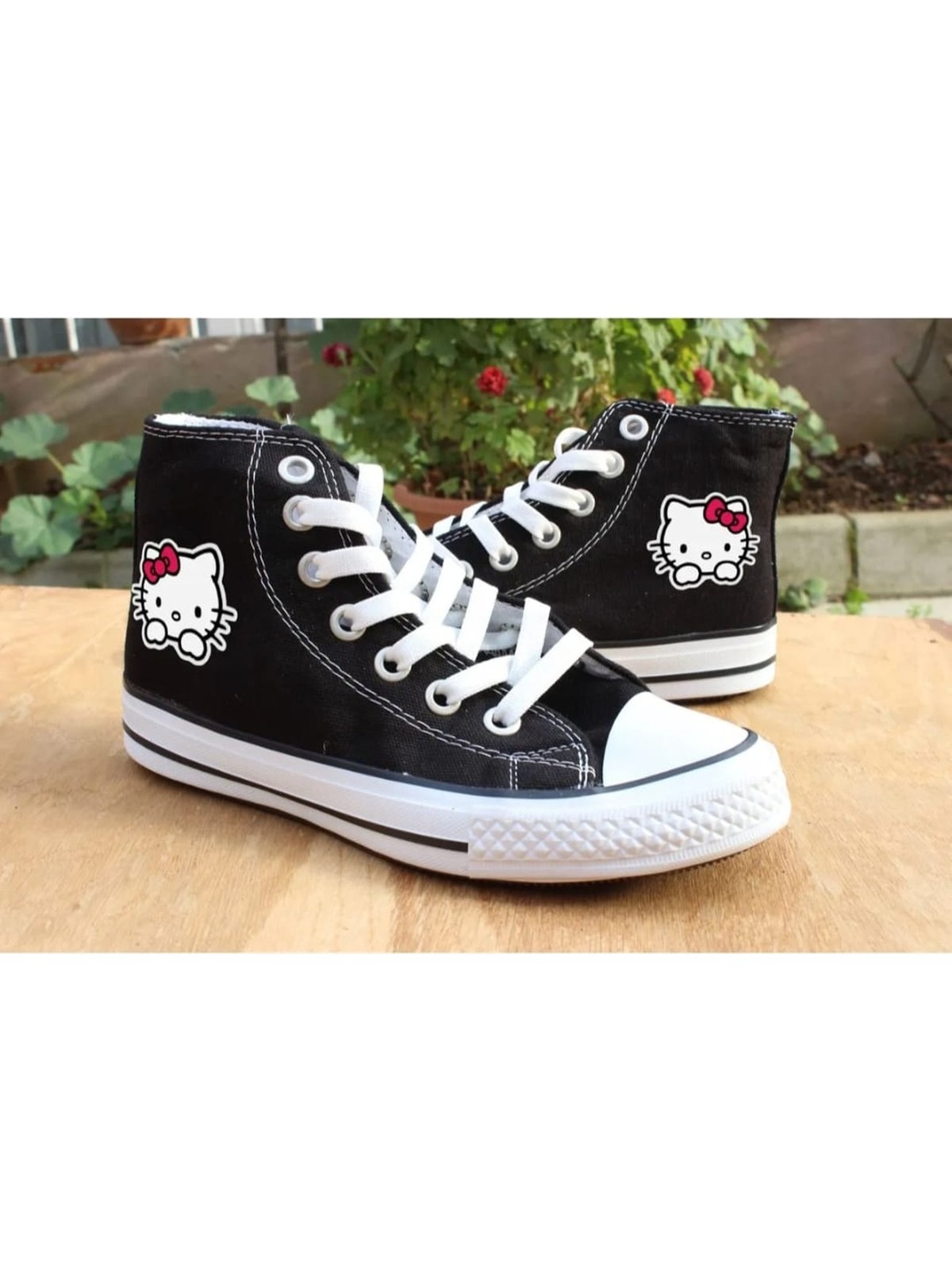 Lideral Hello Kitty Convers Baskılı Unisex Boğazlı Bağcıklı Ayakkabı