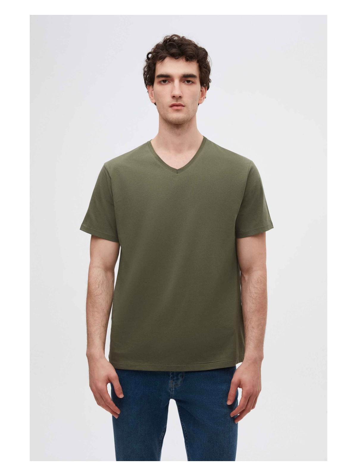 D'S Damat Beyaz V Yaka %100 Pamuk T-shirt 4HC141996755M - Görsel 7