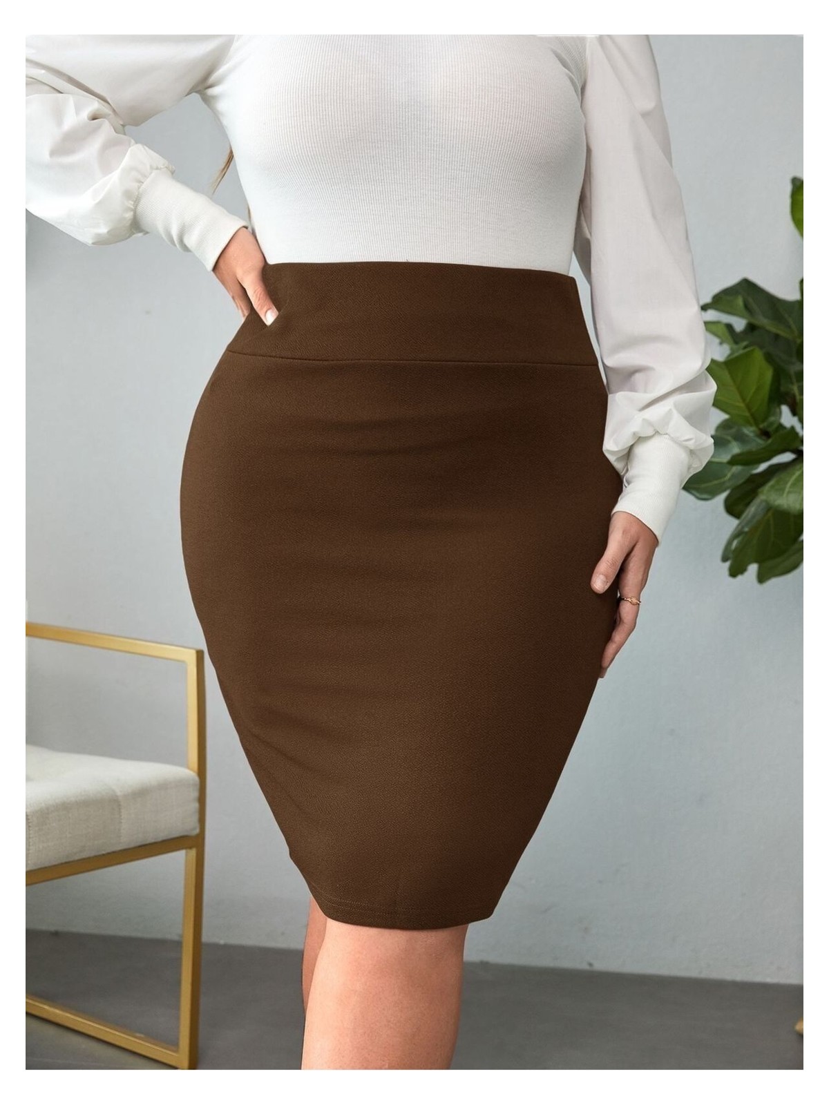 BAV Butik Ayvitrin Ofis Etek Klasik Midi Boy