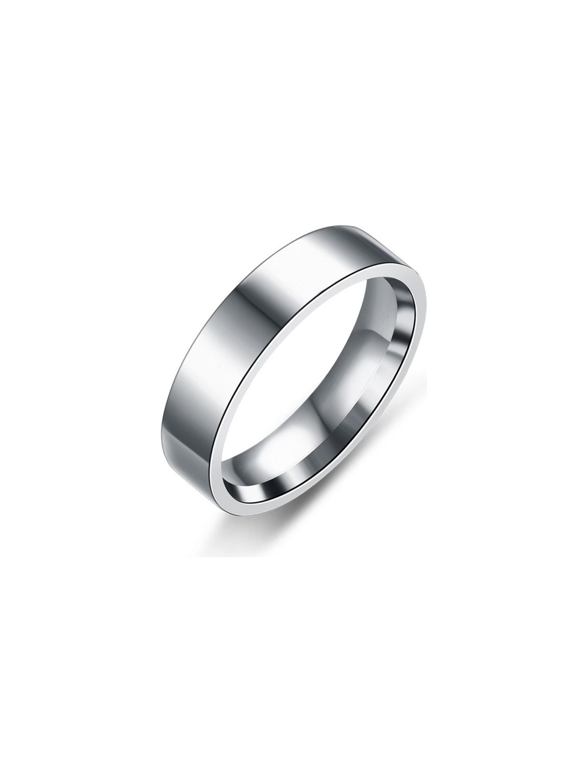 Takı Dükkanı 6mm Parlak Düz Model Unisex Kadın Erkek Çelik Alyans Yüzük cl39 - Görsel 4