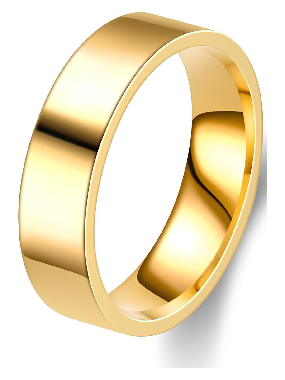 Takı Dükkanı 6mm Parlak Düz Model Unisex Kadın Erkek Çelik Alyans Yüzük cl39