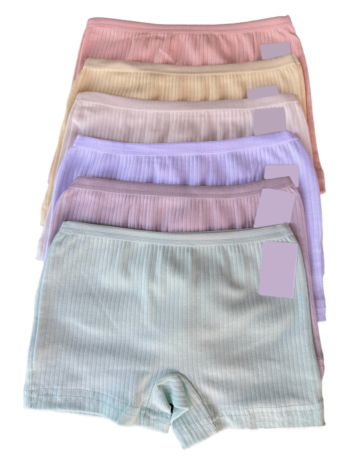 Dondeza Tutku Dondeza Kız Çocuk Pastel Renk Fitilli Pamuklu Boxer 6'lı Paket