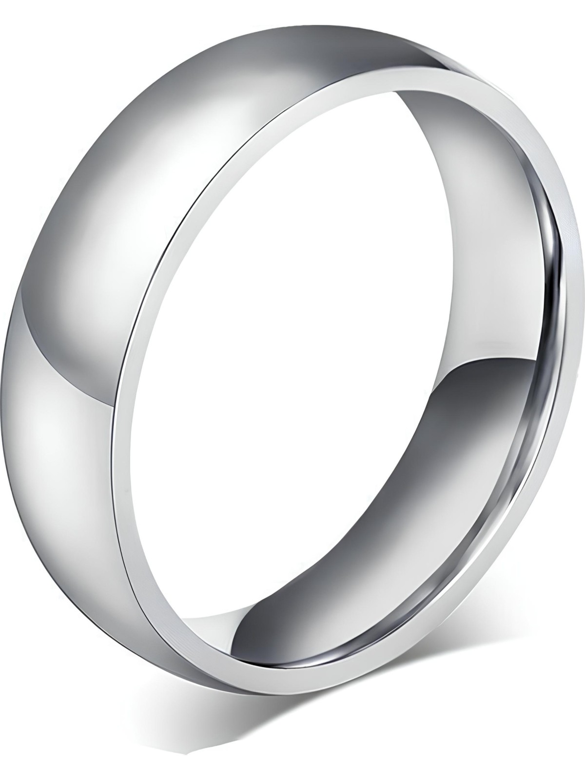 Takı Dükkanı 6 mm Bombeli Söz Nişan Unisex Çelik Alyans Yüzük tca