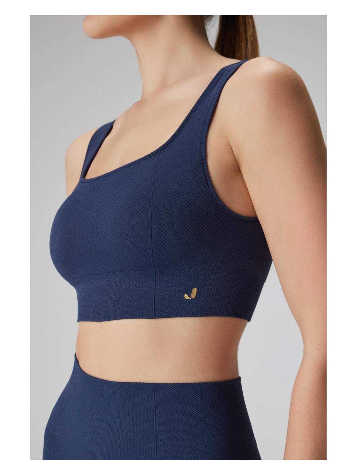 Jerf Holly Petek Desenli Kaplı Bra Lacivert