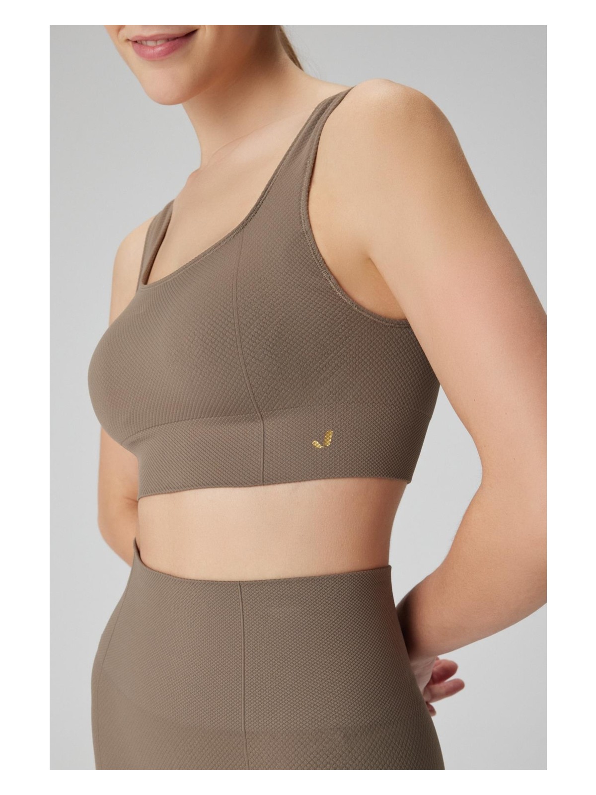 Jerf Holly Petek Desenli Kaplı Bra Siyah - Görsel 5