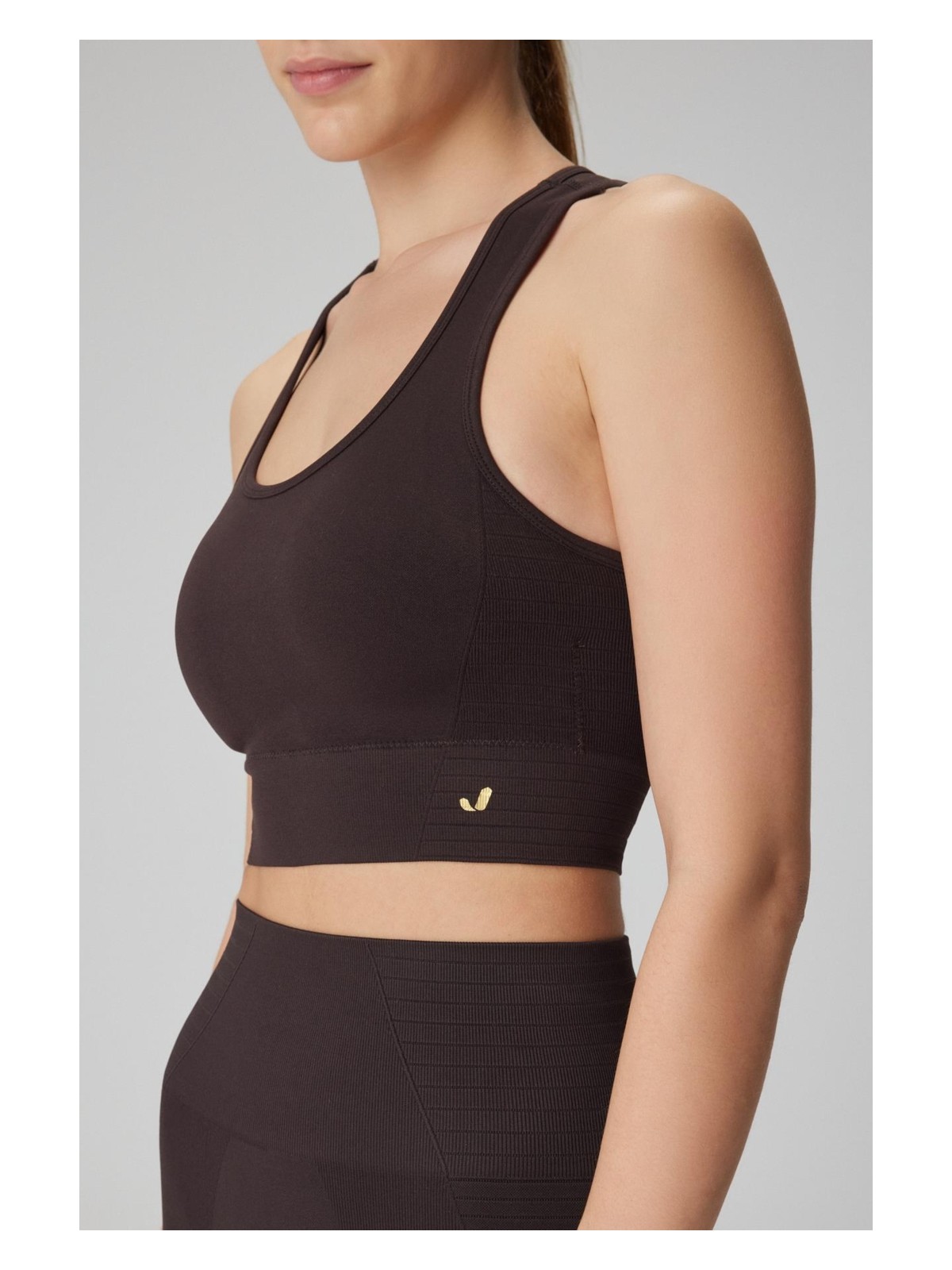 Jerf Gela Çift Katlı Kompress Sport Bra Acı Kahve