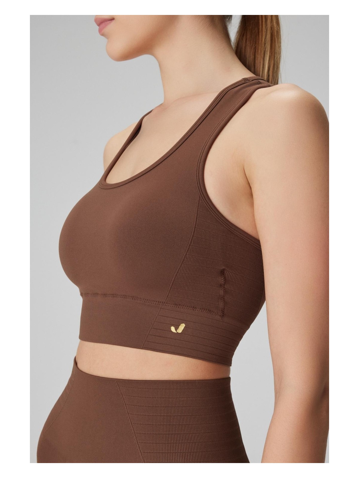 Jerf Gela Çift Katlı Kompress Sport Bra Acı Kahve - Görsel 4