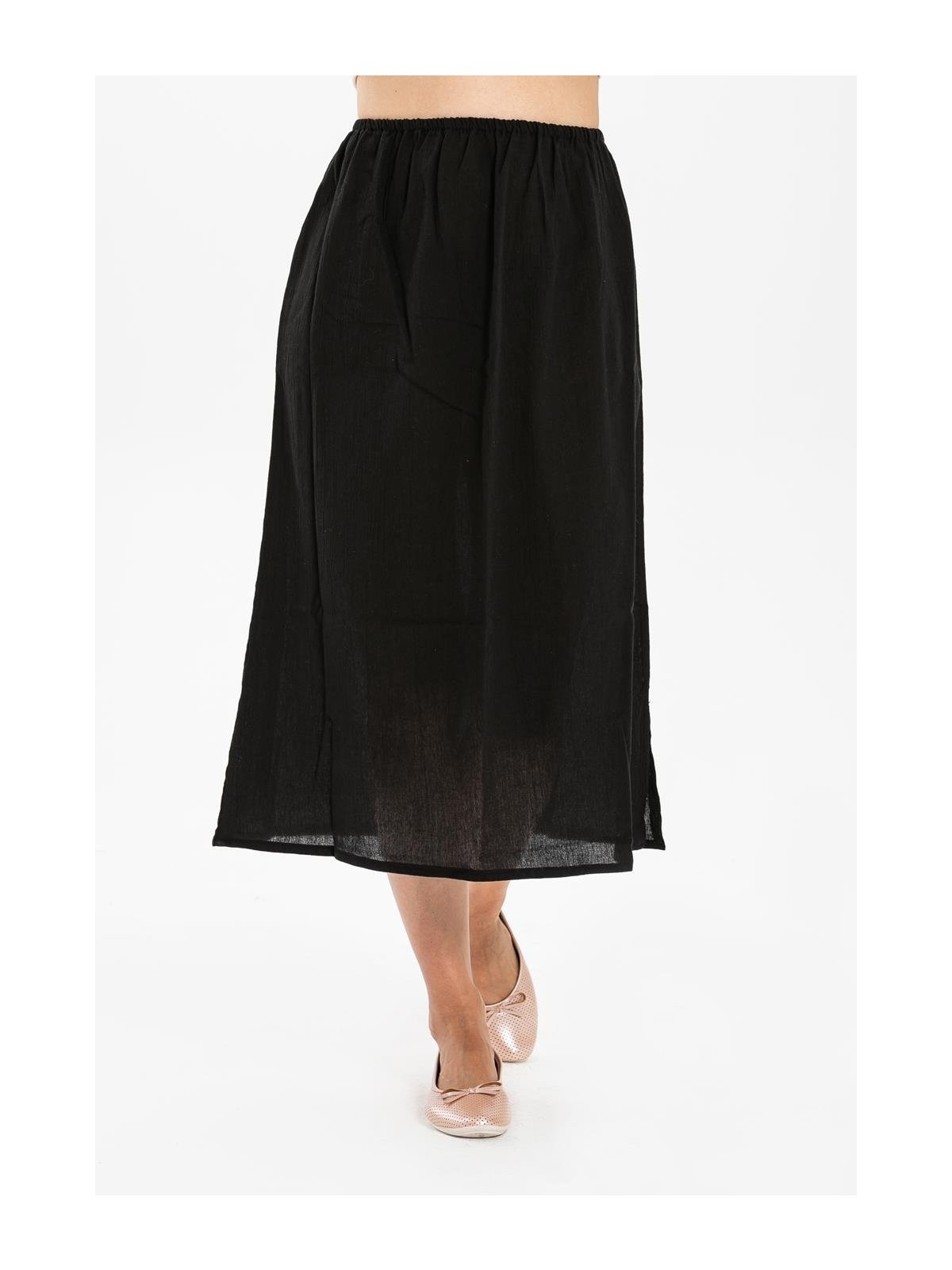 Eliş Şile Bezi Jüpon Şile Bezi Pamuk Uzun Etek Astarı Tam Boy Jipon Siyah Syh