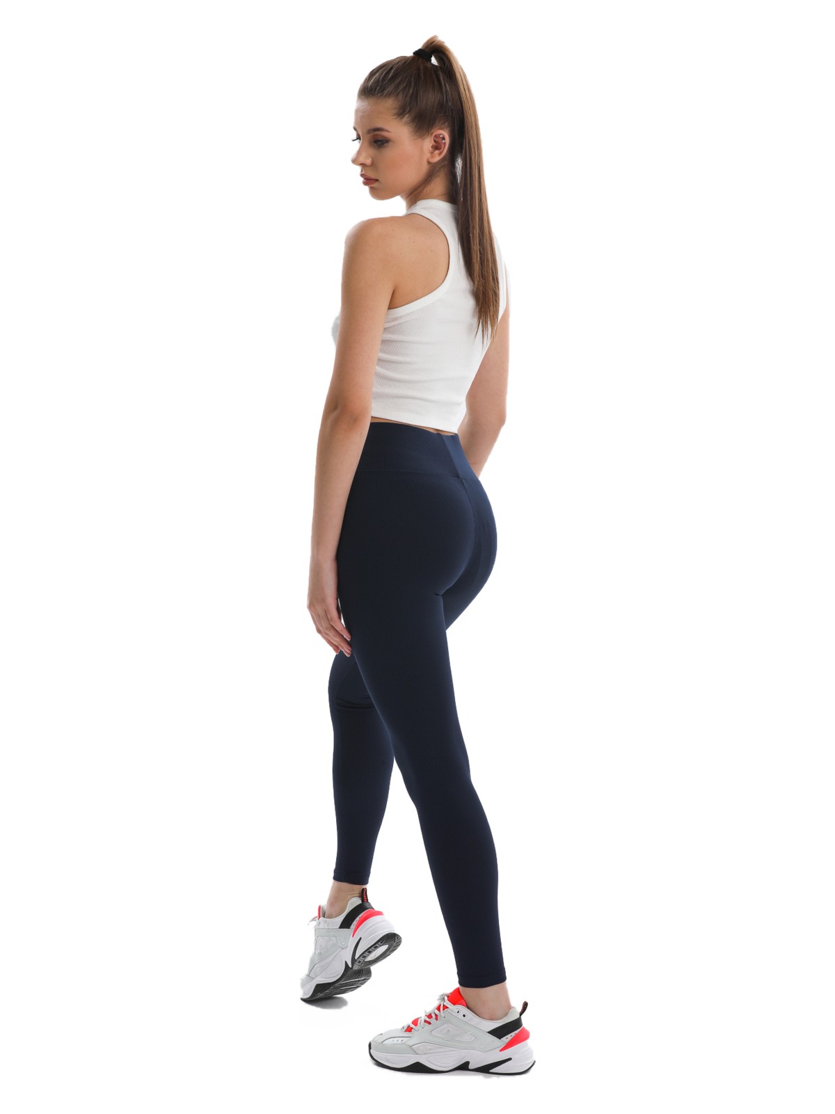 Domoda Yüksek Bel, Fitilli, Toparlayıcı Kaşkorse Örme Tayt